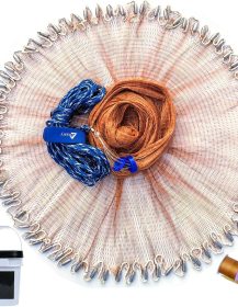 Drasry Saltwater Fishing Cast Net for Bait Trap with Heavy Sinkers Fish Throw Net. Size 3ft/4ft/5ft/6ft/7ft/8ft/9ft/10ft Radius Freshwater Nets